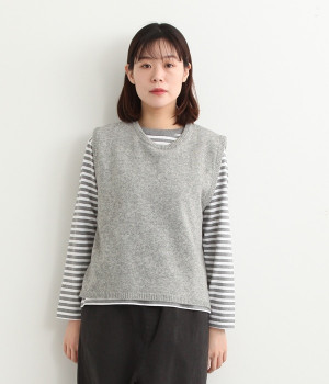 ラムウールベスト(グレー-ONESIZE)