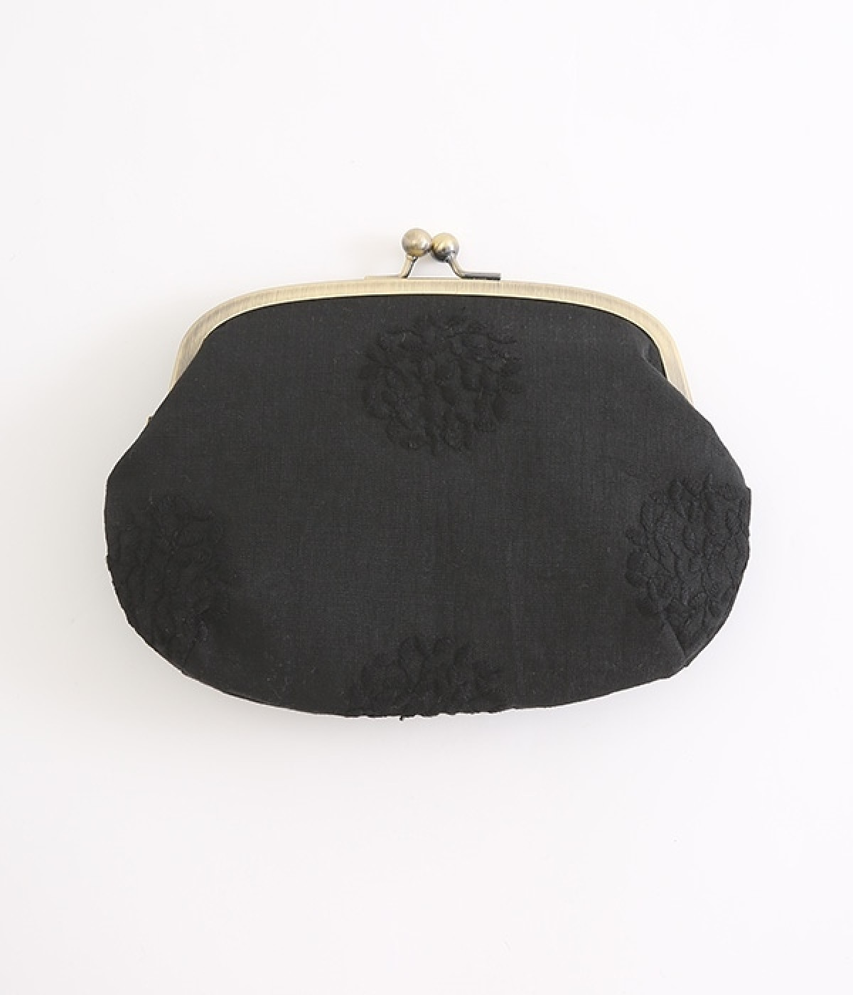 がま口　丸くし5.5寸(ブラック-ONESIZE)