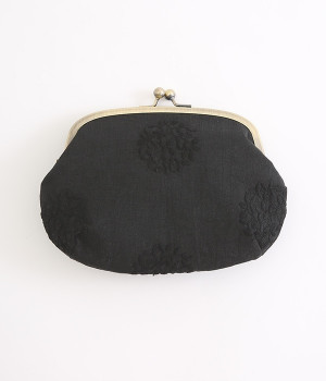 がま口　丸くし5.5寸(ブラック-ONESIZE)