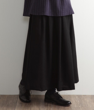 ウールエターミンタックスカート(ブラック-ONESIZE)