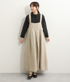 リネンジャンパードレス(ナチュラル-ONESIZE)