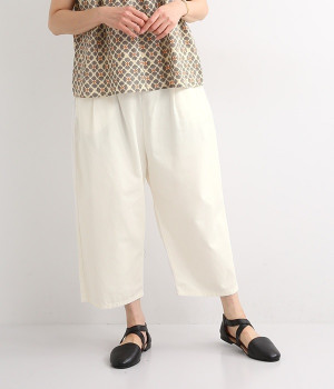 ツイルサルエル風パンツ(オフホワイト-ONESIZE)