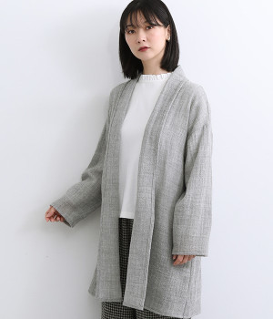 ウールガーゼトッパーカーデ(ライトグレー-ONESIZE)