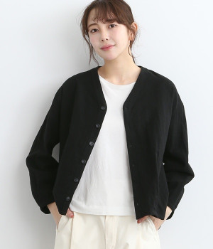 アンティークキルトVカーデ(ブラック-ONESIZE)