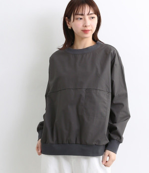 タイプライタークルーネックブラウス(チャコール-ONESIZE)