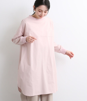 タイプライタークルーネックワンピース(ピンク-ONESIZE)