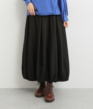 リネンバルーンスカート(ブラック-ONESIZE)