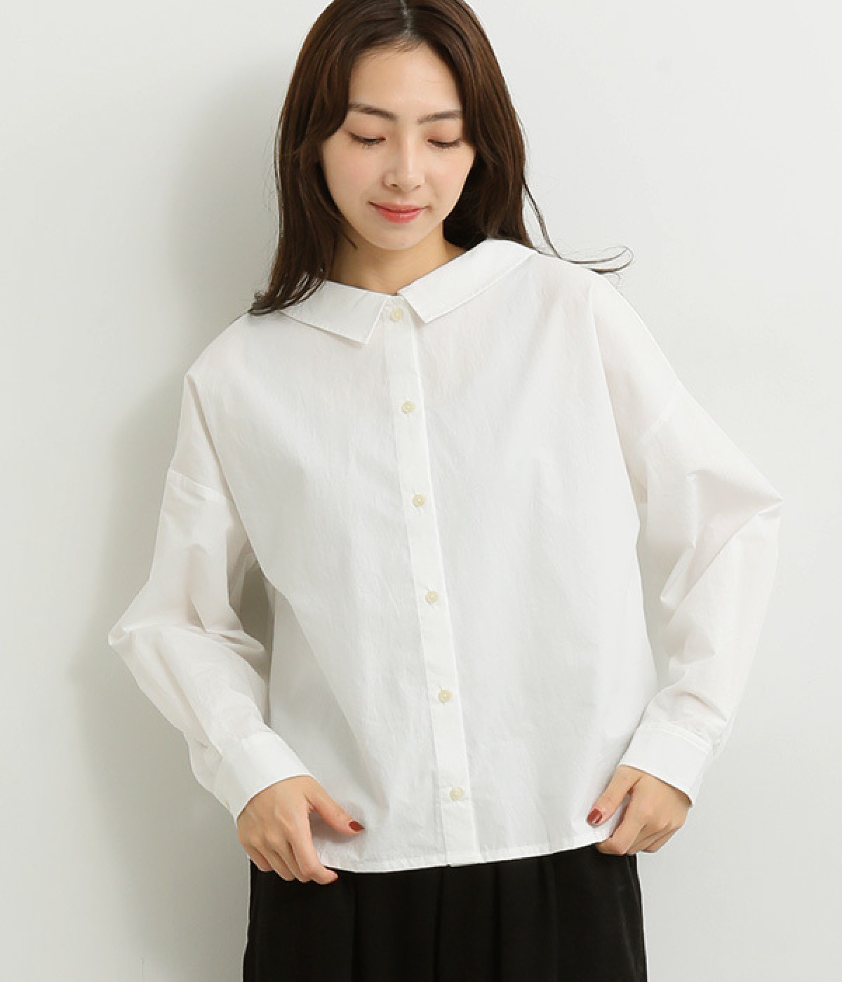 近江晒後重ね襟２WAYブラウス(オフホワイト-ONESIZE)