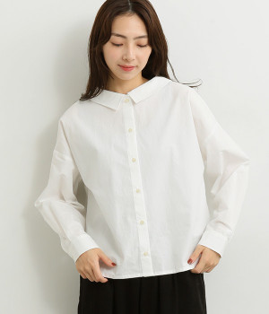 近江晒後重ね襟２WAYブラウス(オフホワイト-ONESIZE)