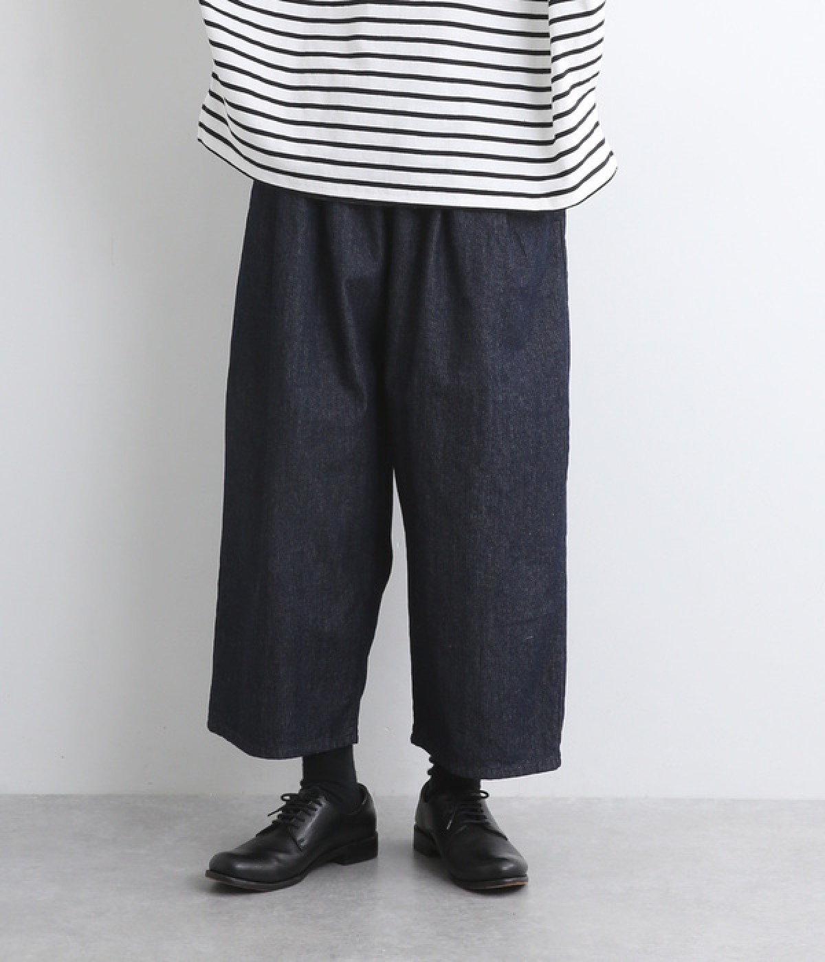 10オンスデニムサルエル風パンツ(ネイビー-ONESIZE)