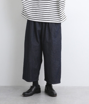 10オンスデニムサルエル風パンツ(ネイビー-ONESIZE)