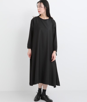 2枚重ねエプロンワンピース(ブラック-ONESIZE)