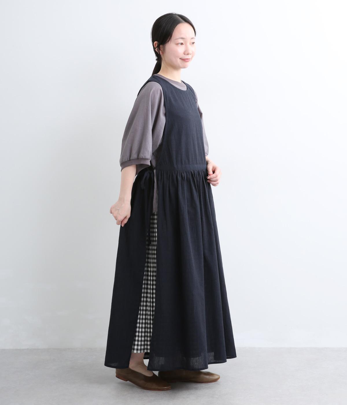 【美品】INSCRIRE アンスクリア コットンリネン エプロン ワンピース コットンリネンエプロンワンピース｜nous rendent heureux（ヌーランド