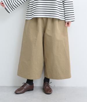 コットンリネンナイロンガウチョパンツ(ベージュ-F)