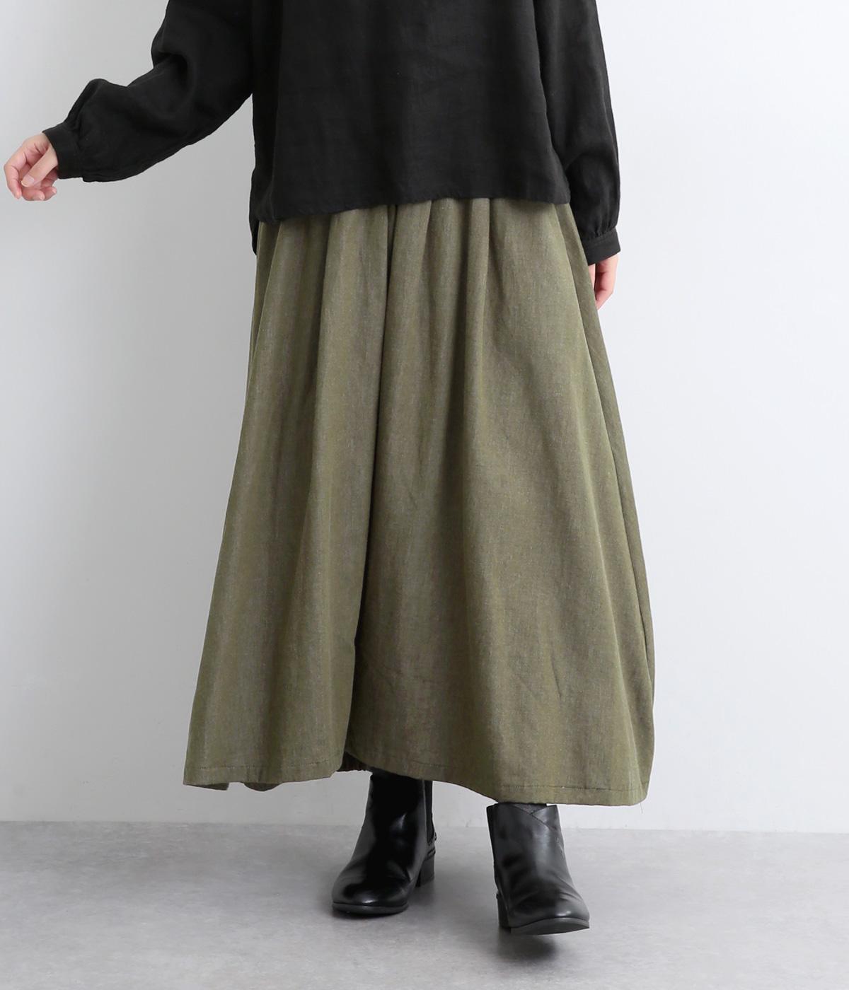 デニムバルーンスカート(カーキ-F)