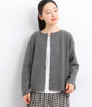 圧縮ニットカーディガン(チャコールグレー-F)