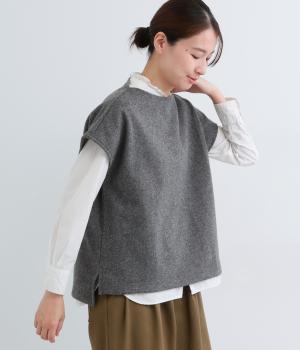 圧縮ウールベスト(チャコールグレー-F)