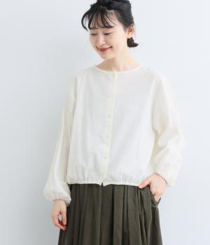 コットンリネンギャザーコクーンブラウス（オフ・F）