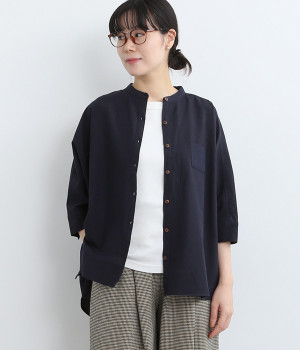 ドルマンワイドシャツ(ネイビー-ONESIZE)