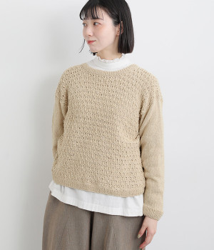 コットン2wayガーデンカーディガン(ナチュラル-ONESIZE)