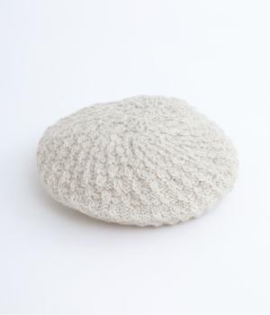 手編みウールひかりアランベレー(グレイッシュホワイト-ONESIZE)