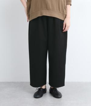 コットン糸染バックツイル綾織サイドタックスッキリパンツ(ネイビーブラック-ONESIZE)
