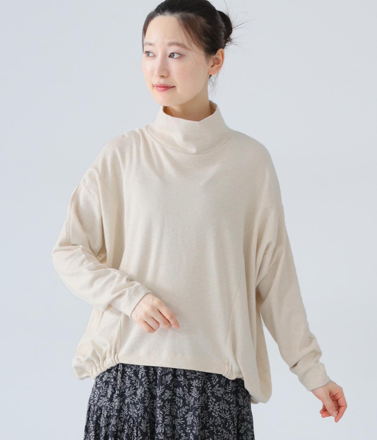 オーガニックコットンバルーンハイネックギャザートップス(エクリュ-ONESIZE)