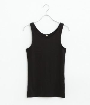 オーガニックコットンインナータンクトップ(ブラック-L)