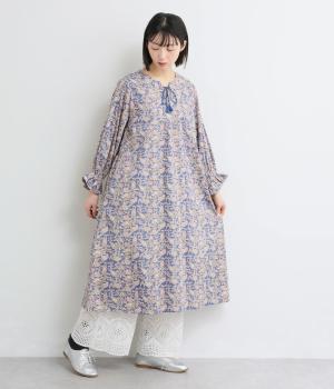 ペイズリーボリュームソデワンピース