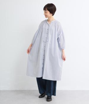 ヒモギャザーシャツワンピース