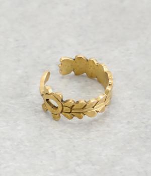 真鍮ペイズリーリングイヤーカフ（ゴールド・F）