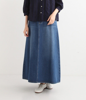 デニムフレアーロングスカート