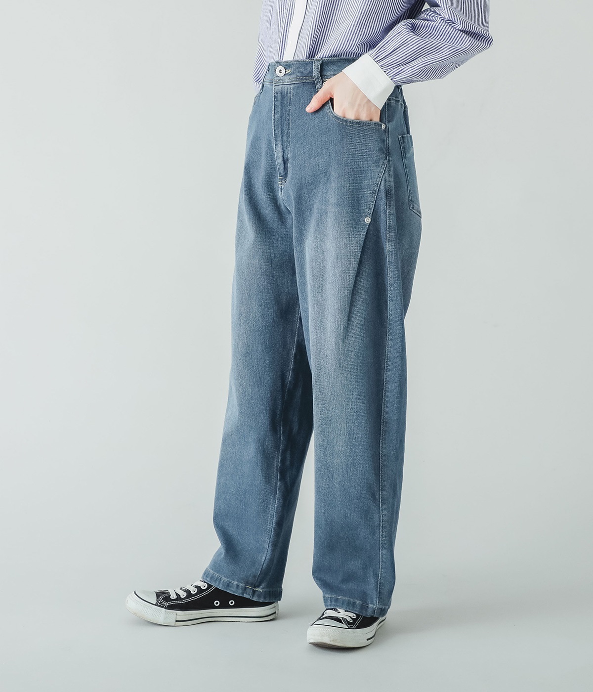 AIRジョグデニムコクーンパンツ(ユーズドネイビー-S)