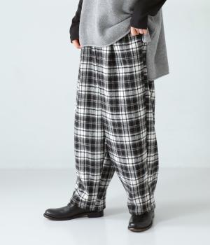 ライトメルトンサーカスパンツ(モノトーンチェック-L)