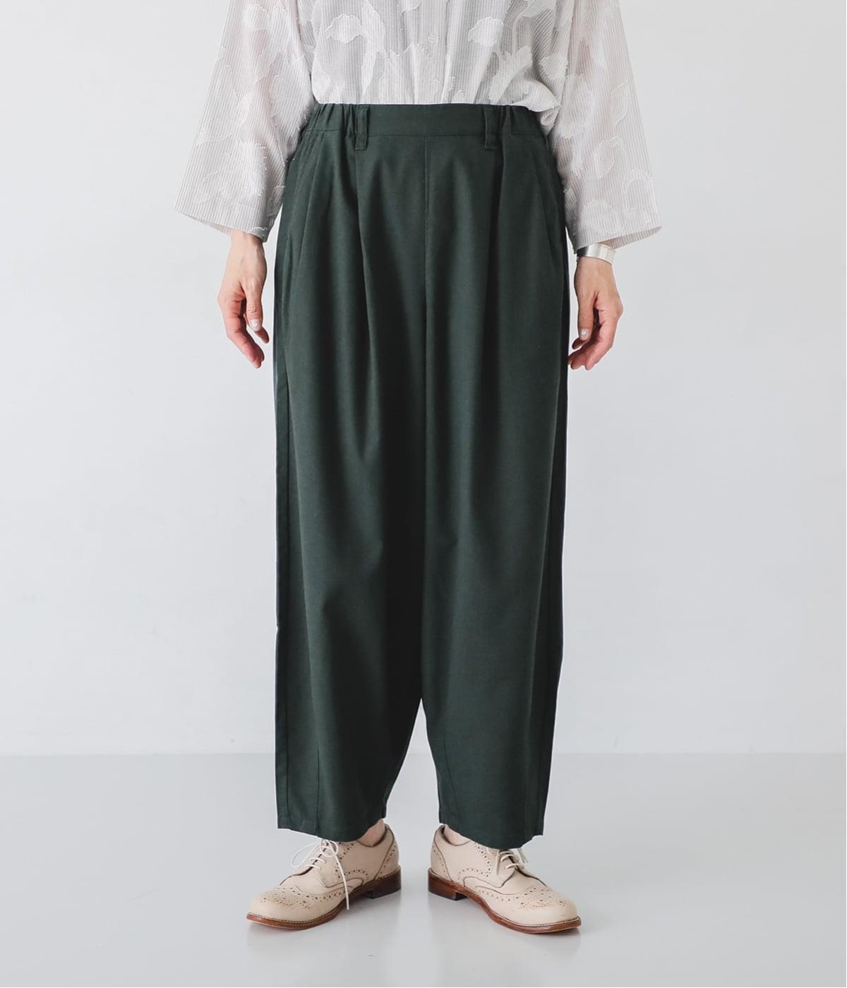 コットンリネンサーカスパンツ(ダークグリーン-S)