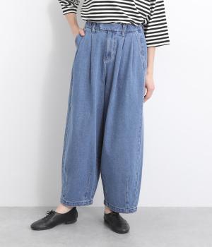 デニムサーカスパンツ(レギュラー丈)(ライトブルー-L)