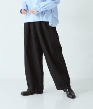 デニムサーカスパンツ(レギュラー丈)(ワンウォッシュブラック-L)