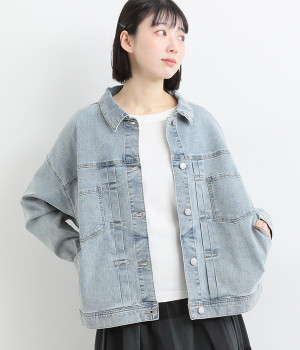 ルーズデニムジャケット(ブルー-L)