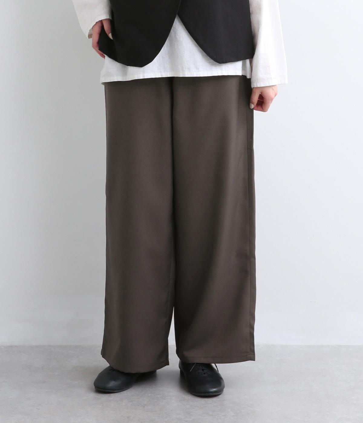 さらさら接触冷感カラーワイドパンツ(ブラウン-S)