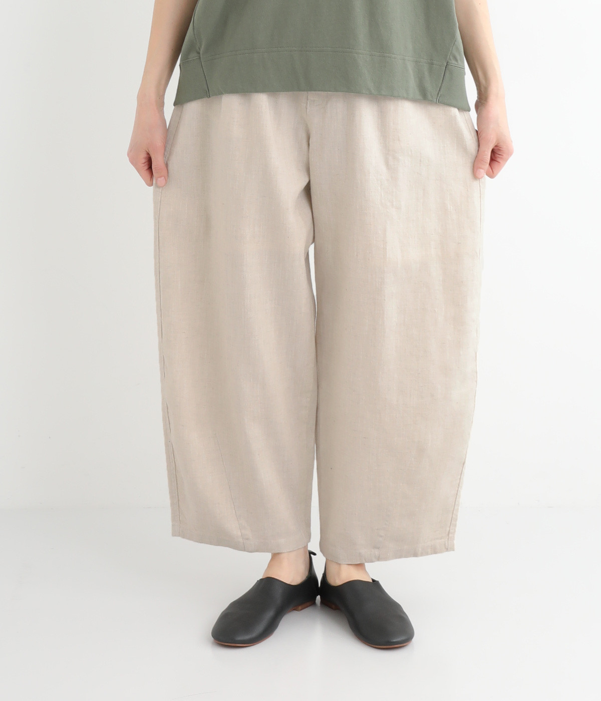 リネンバナナワイドパンツ(キナリ-S)