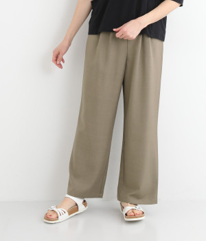 ハイウエストタックワイドパンツ(カーキ-L)