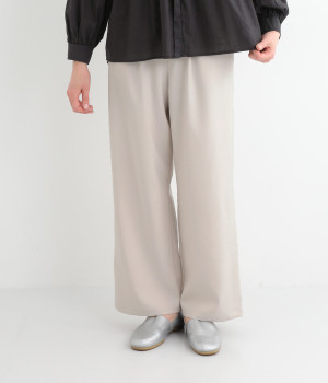 ハイウエストタックワイドパンツ(アイボリー-L)