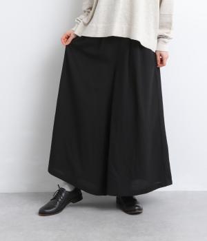 リネンライクイージースカーチョ(ブラック-M)