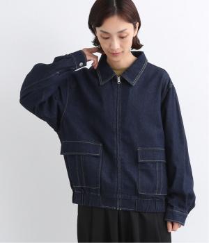 デニムジップアップブルゾン(ワンウォッシュ-L)