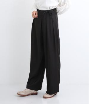 ラップワイドパンツ(ブラック-L)
