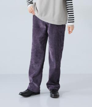 カラーコールストレートパンツ(パープル-L)