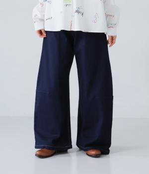 裏起毛ワイドカーブパンツ(ワンウォッシュ-M)