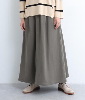 スウェットフレアースカート(カーキ-M)