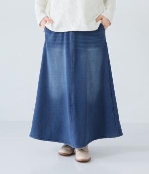 裏シャギーニットデニムスカート