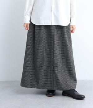 ライトメルトンフレアスカート(ブラック千鳥-L)